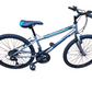 Blue children's bicycle on a white background