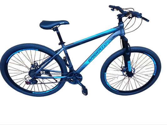 Blue bicycle on a white background