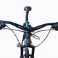 Close-up of a bicycle handlebar with brand logo on a white background