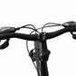 Close-up of a bicycle handlebar with control levers on a white background